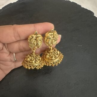 Peacock floral jhumka
