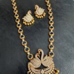 Hexagon Blue Stone Necklace set