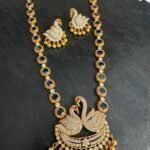 Hexagon Blue Stone Necklace set