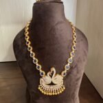 Hexagon Blue Stone Necklace set