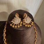 Hexagon Blue Stone Necklace set