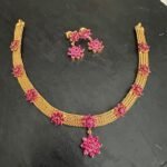 Ruby Flower Necklace set