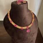 Ruby Flower Necklace set