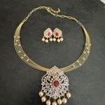 Diamond replica pendant set