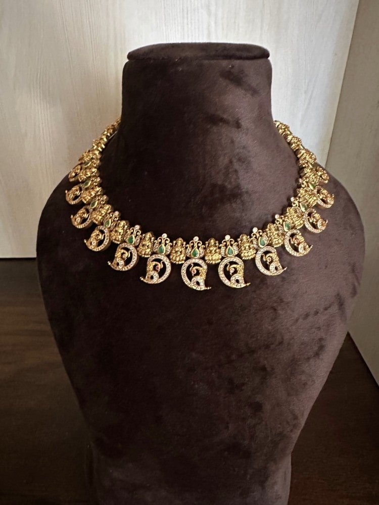 Mango Lakshmi Motif CZ Necklace Mango Lakshmi Motif CZ Necklace