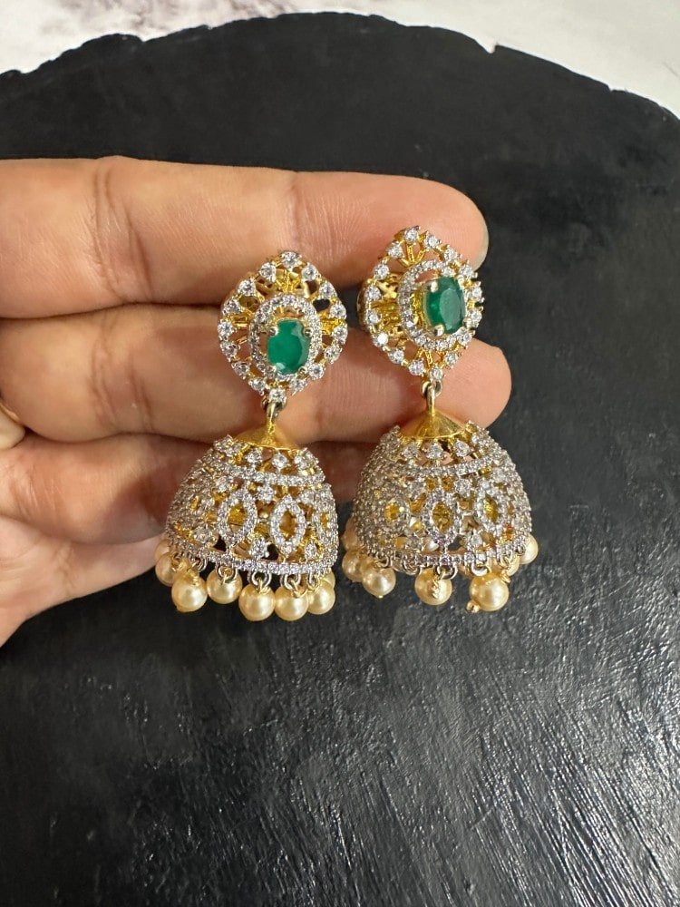 CZ Diamond Replica Jhumka CZ Diamond Replica Jhumka
