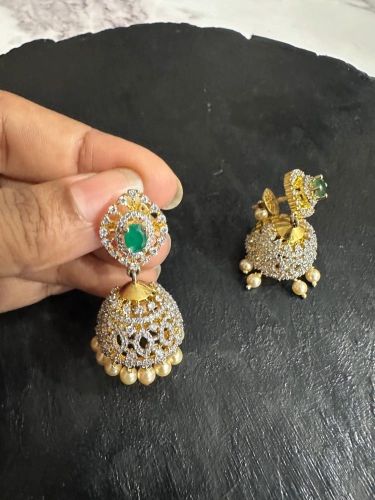 CZ Diamond Replica Jhumka CZ Diamond Replica Jhumka