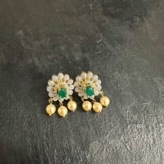 CZ Pearl Diamond Stud