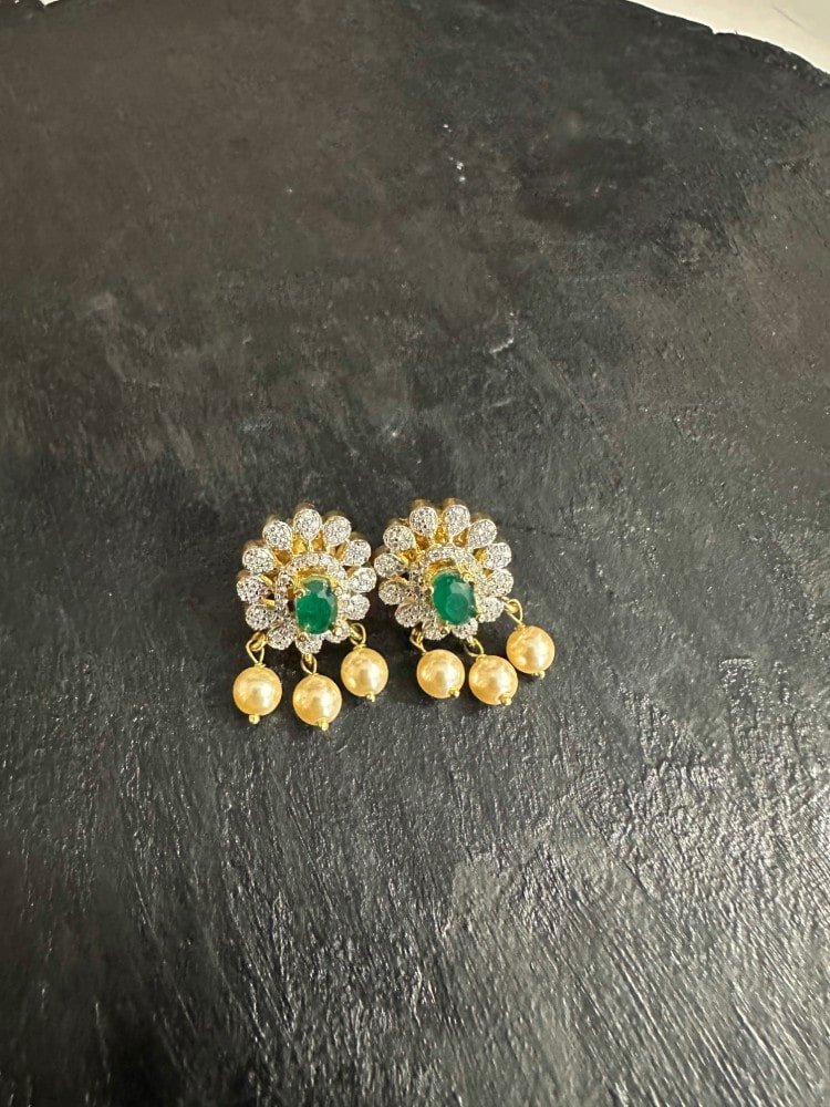 CZ Pearl Diamond Stud CZ Pearl Diamond Stud