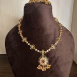 Blue Sapphire CZ Flower Necklace Set