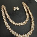 Simple 2 Layer Polki Necklace Set