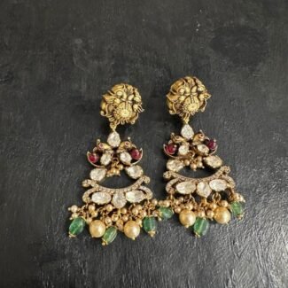 Peacock Moissanite Earring