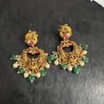 Peacock Pumpkin Bead Chandbali