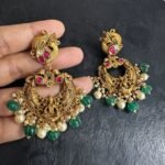 Peacock Pumpkin Bead Chandbali