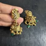 peacock Nakshi Green Bead Jhumka