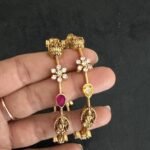 Navarathna CZ Flower Lakshmi Bangle