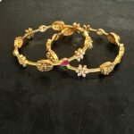 Navarathna CZ Flower Lakshmi Bangle