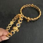 Blue sapphire Flower Design Bangle