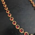 Swan Red Stone Necklace Set