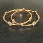 Flower Single Stone Rose Gold Bangle
