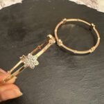 Flower Single Stone Rose Gold Bangle
