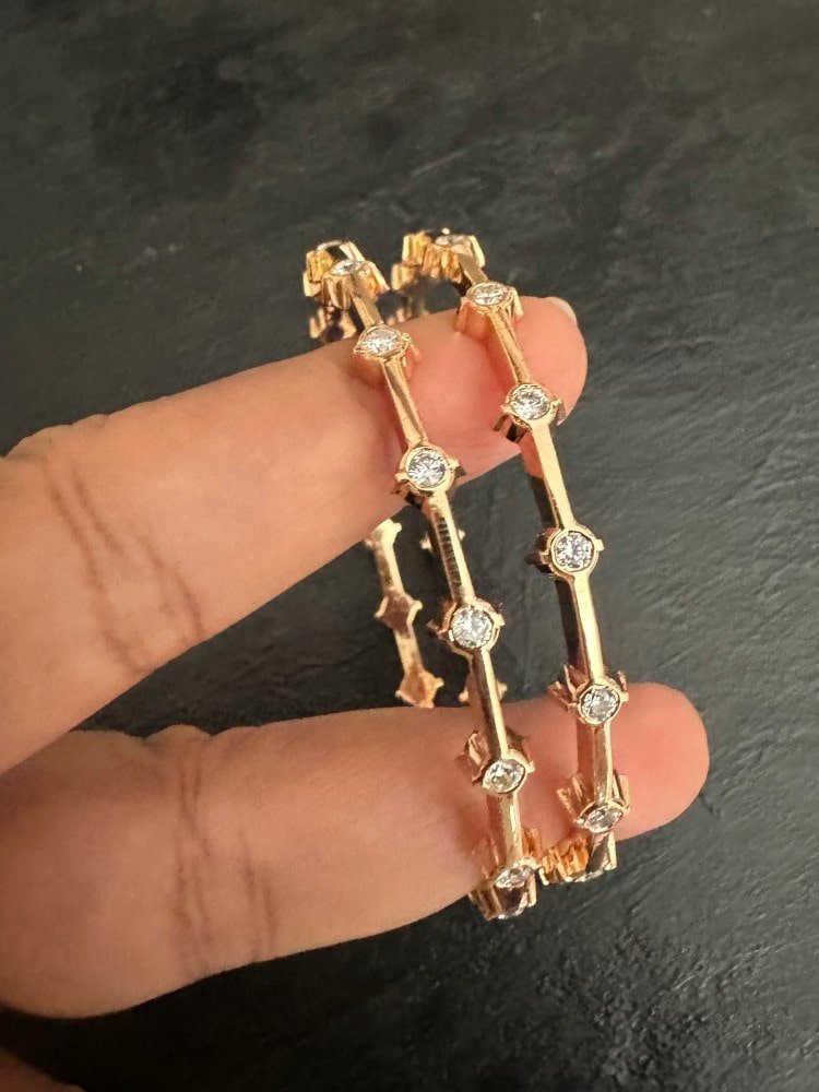 Single Stone Rose Gold Bangle Single Stone Rose Gold Bangle