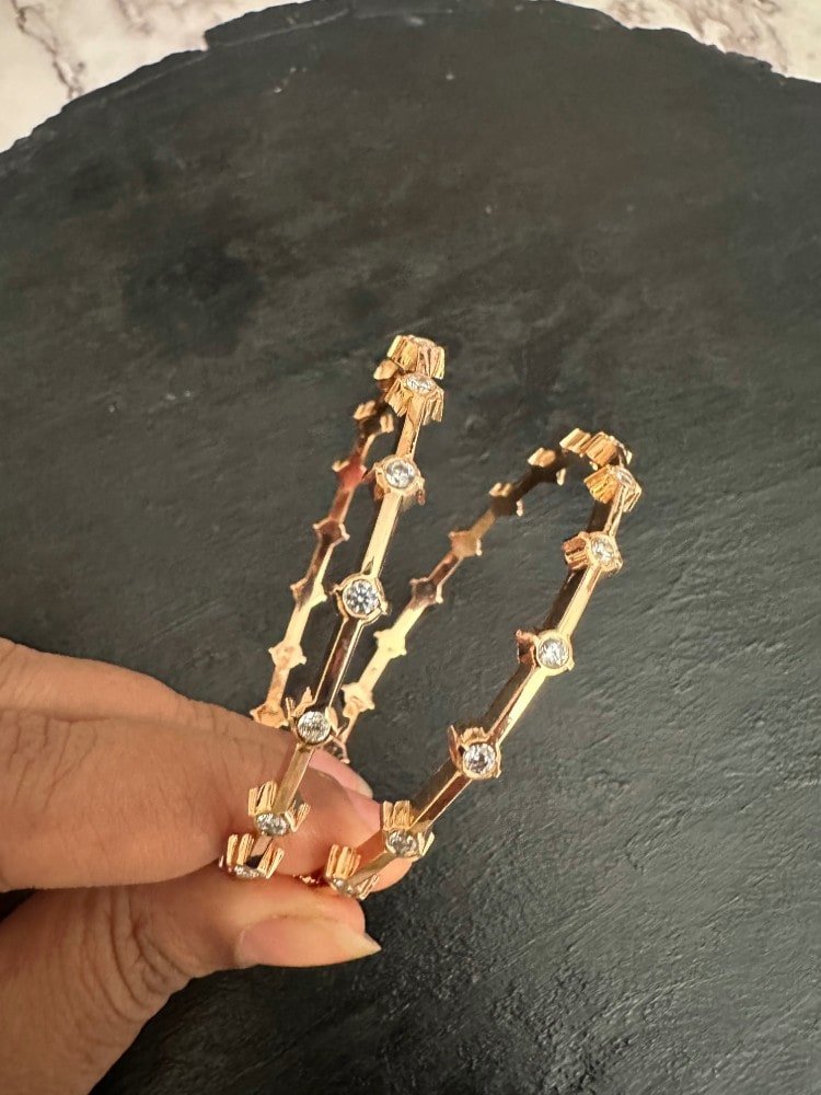 Single Stone Rose Gold Bangle Single Stone Rose Gold Bangle