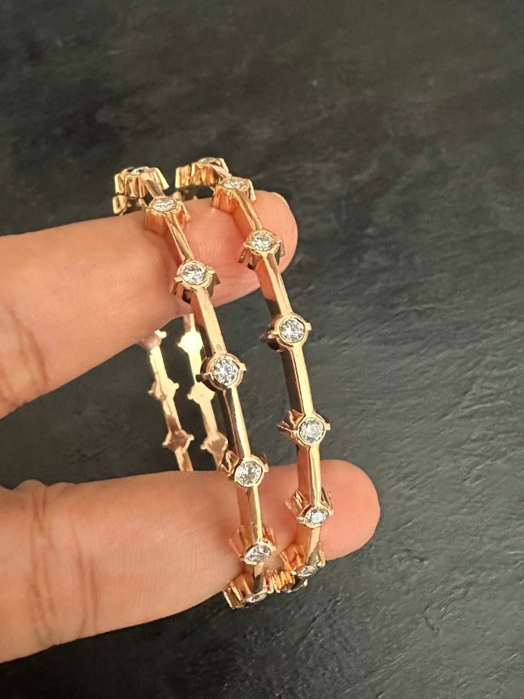 Single Stone Rose Gold Bangle Single Stone Rose Gold Bangle