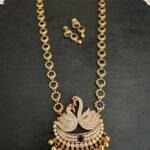 Blue Stone Swan Necklace set