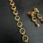 Green stone Swan Necklace set