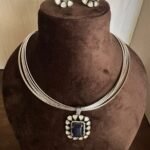 Square Blue stone Polki Set