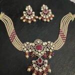 Ruby polki pearl choker set