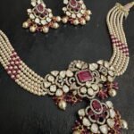 Ruby polki pearl choker set