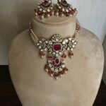 Ruby polki pearl choker set