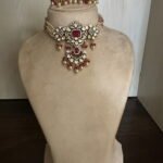Ruby polki pearl choker set