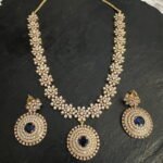 Diamond Replica Blue White Necklace Set