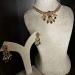 Peacock Ruby Emerald Bead Necklace Set