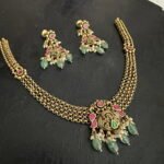 Kundan Light Weight Jalli Necklace Set