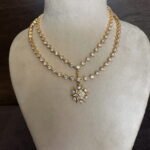 2 Layer Diamond Setting Necklace