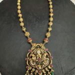 Antique Peacock CZ Pendant Mala