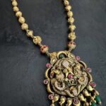 Antique Peacock CZ Pendant Mala
