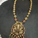 Antique Peacock CZ Pendant Mala