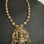 Green Bead antique Lakshmi Mala