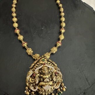 Green Bead antique Lakshmi Mala