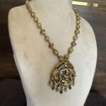 Green Bead antique Lakshmi Mala