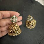 Green White Moissanite Fusion Jhumka