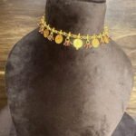 Lakshmi Coin Light Weight Ruby Bead Necklace