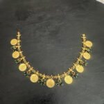 Lakshmi Coin Light Weight Green Bead Necklace