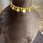 Lakshmi Coin Light Weight Green Bead Necklace