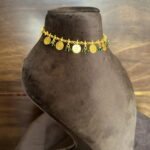Lakshmi Coin Light Weight Green Bead Necklace